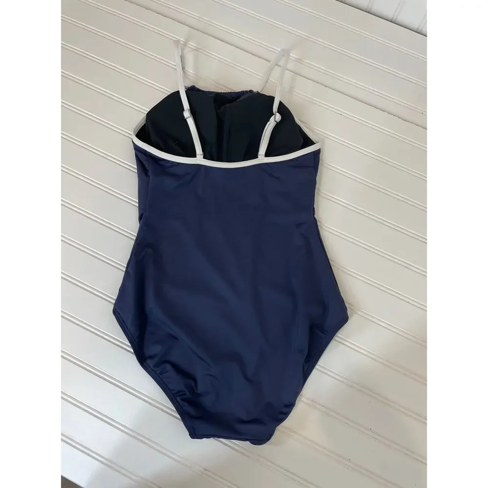 NWOT Michael Kors One Piece Bathing Suit Navy Blue Padded 1 PC Swimsuit Size S